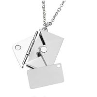 Fashion Letter Titanium Steel Plating Pendant Necklace 1 Piece sku image 2