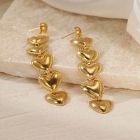 1 Pair Fashion Heart Shape Plating Stainless Steel Drop Earrings main image 4
