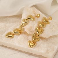 1 Pair Fashion Heart Shape Plating Stainless Steel Drop Earrings main image 1