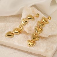 1 Pair Fashion Heart Shape Plating Stainless Steel Drop Earrings main image 6