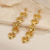 1 Pair Fashion Heart Shape Plating Stainless Steel Drop Earrings main image 3