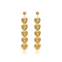 1 Pair Fashion Heart Shape Plating Stainless Steel Drop Earrings main image 2