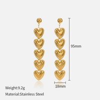 1 Pair Fashion Heart Shape Plating Stainless Steel Drop Earrings sku image 1