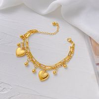 Fashion Heart Shape Titanium Steel Plating Bracelets main image 5
