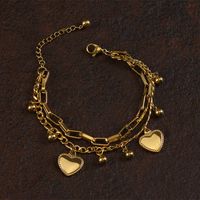 Fashion Heart Shape Titanium Steel Plating Bracelets sku image 2