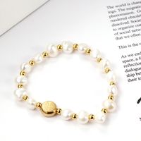 Mode Brief Titan Stahl Perlen Armbänder 1 Stück main image 4