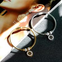 Fashion Tree Stainless Steel Inlay Zircon Bangle 1 Piece main image 1