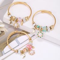 Cartoon Style Geometric Stainless Steel Patchwork Artificial Gemstones Bangle 1 Piece main image 5