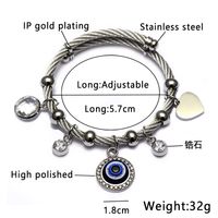 Mode Œil Acier Inoxydable Incruster Zircon Bracelet 1 Pièce sku image 2