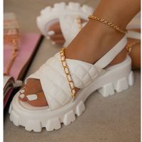 Women's Fashion Solid Color Round Toe Beach Sandals main image 6