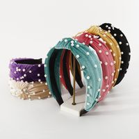 Mode-bogen-klopfen-stoff Hand Gefertigte Künstliche Perlen Haarband 1 Stück main image 6