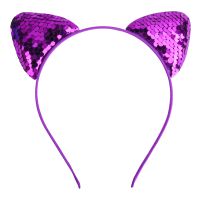 Cute Cat Ears Cloth Sequins Hair Band 1 Piece sku image 4