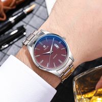 Fashion Solid Color Single Folding Buckle Quartz Men's Watches main image 3