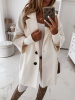 Women's Casual Solid Color Patchwork Single Breasted Woolen Coat main image 5