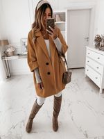Women's Casual Solid Color Patchwork Single Breasted Woolen Coat main image 4