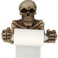 Retro Creative Horror Face Resin Wall-mounted Skull Toilet Paper Holder main image 4