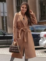 Fashion Solid Color Polyester Woolen Coat main image 5
