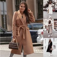 Fashion Solid Color Polyester Woolen Coat main image 1