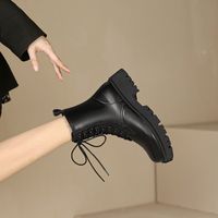 Women's Fashion Solid Color Round Toe Martin Boots main image 1