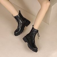 Women's Fashion Solid Color Round Toe Martin Boots main image 6