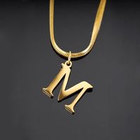 Simple Style Letter Titanium Steel Plating Necklace 1 Piece main image 4