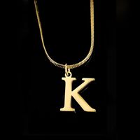 Simple Style Letter Titanium Steel Plating Necklace 1 Piece sku image 16