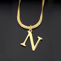 Simple Style Letter Titanium Steel Plating Necklace 1 Piece sku image 8