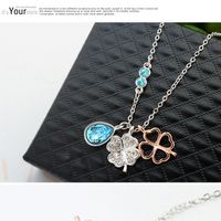 Fashion Flower Alloy Inlay Rhinestones Women's Pendant Necklace main image 4