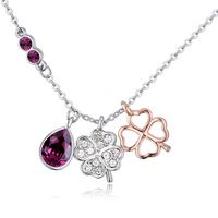 Fashion Flower Alloy Inlay Rhinestones Women's Pendant Necklace sku image 2