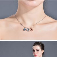 Moda Flor Aleación Embutido Diamantes De Imitación Mujeres Collar Colgante main image 5