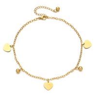 Style Simple Feuille Soleil Forme De Cœur Acier Inoxydable Femmes Bracelet De Cheville main image 4