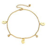 Simple Style Leaf Sun Heart Shape Stainless Steel Women's Anklet main image 3