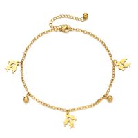 Simple Style Leaf Sun Heart Shape Stainless Steel Women's Anklet main image 2