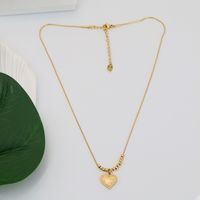 Fashion Heart Shape Titanium Steel Gold Plated Necklace 1 Piece main image 4