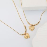 Fashion Heart Shape Titanium Steel Gold Plated Necklace 1 Piece main image 3