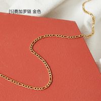 Fashion Geometric Titanium Steel Chain Necklace sku image 20