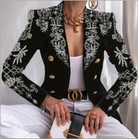 Women's Casual Fashion Printing Printing Patchwork Double Breasted Blazer Blazer main image 1