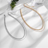 Fashion Solid Color Titanium Steel Layered Necklaces 1 Piece main image 2