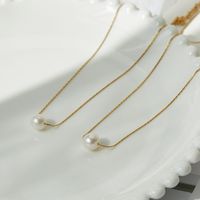 Fairy Style Pearl Titanium Steel Gold Plated Gold Plated Necklace main image 5