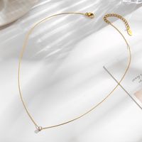 Fashion Round Titanium Steel Inlay Zircon Necklace 1 Piece main image 3