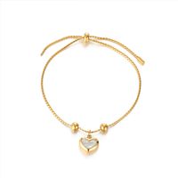 Fashion Heart Shape Titanium Steel Gold Plated Shell Pendant Necklace 1 Piece main image 5