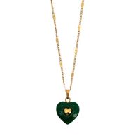 Fashion Heart Shape Resin Titanium Steel Plating Pendant Necklace 1 Piece main image 3