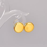 Vintage Style Round Titanium Steel Gold Plated Ear Studs 1 Pair main image 5