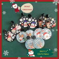 Simple Style Christmas Tree Snowman Elk Acetic Acid Sheets Slice Women's Drop Earrings 1 Pair main image 1
