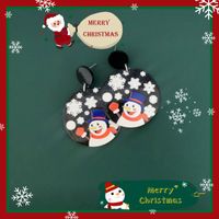 Simple Style Christmas Tree Snowman Elk Acetic Acid Sheets Slice Women's Drop Earrings 1 Pair main image 4
