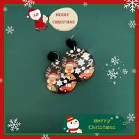 Simple Style Christmas Tree Snowman Elk Acetic Acid Sheets Slice Women's Drop Earrings 1 Pair main image 3