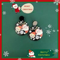 Simple Style Christmas Tree Snowman Elk Acetic Acid Sheets Slice Women's Drop Earrings 1 Pair main image 2