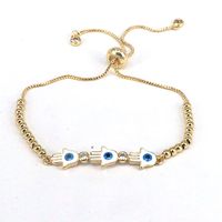 Fashion Palm Eye Copper Beaded Gold Plated Zircon Bracelets 1 Piece main image 10