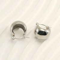 1 Pair Fashion U Shape Plating Titanium Steel Hoop Earrings sku image 1
