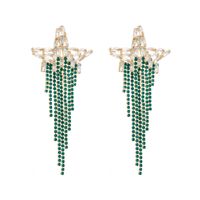 Fashion Pentagram Alloy Tassel Rhinestones Women's Dangling Earrings 1 Pair sku image 1